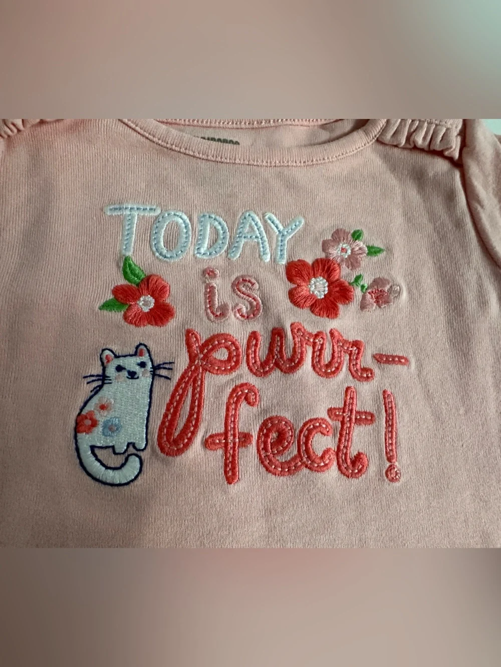 Gymboree Coral & Denim 6 Piece Baby Girl Outfit Set